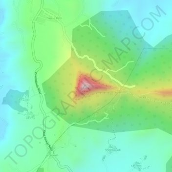 Mappa topografica Tikona Fort, altitudine, rilievo