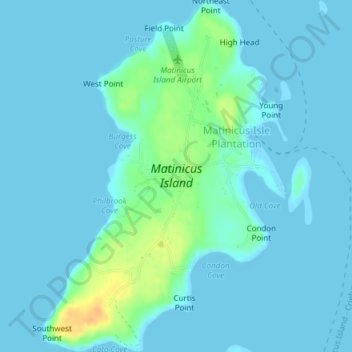 Mappa topografica Matinicus Island, altitudine, rilievo