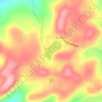 Mappa topografica Lake Nephawin, altitudine, rilievo