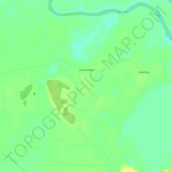 Mappa topografica Лихачёва, altitudine, rilievo