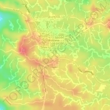 Mappa topografica Barangay San Isidro Park, altitudine, rilievo