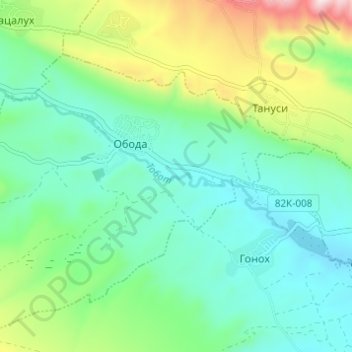 Mappa topografica Тобот, altitudine, rilievo