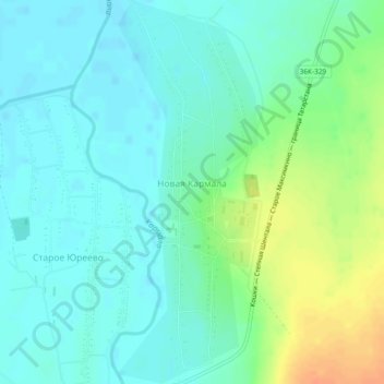 Mappa topografica Новая Кармала, altitudine, rilievo