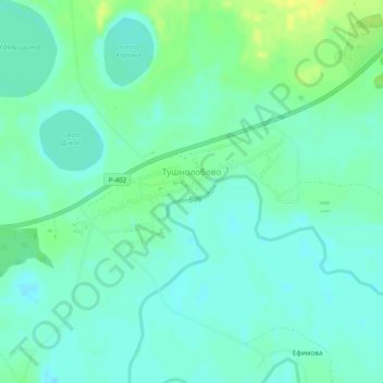 Mappa topografica Тушнолобово, altitudine, rilievo