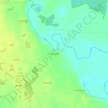 Mappa topografica Рахманово, altitudine, rilievo