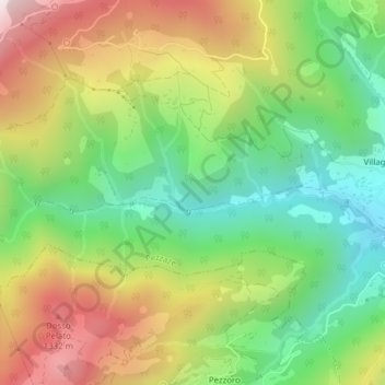 Mappa topografica Valle della Cavallina, altitudine, rilievo