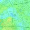 Mappa topografica Meandro del rio Tunjuelo/Humedal media luna o Tingua Azul, altitudine, rilievo