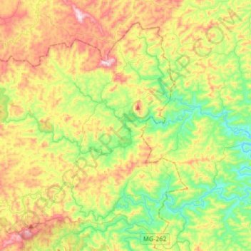 Mappa topografica Rio Gualaxo do Norte, altitudine, rilievo