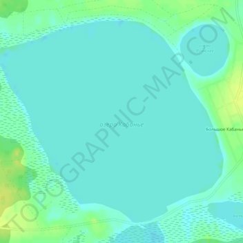 Mappa topografica озеро Кабанье, altitudine, rilievo