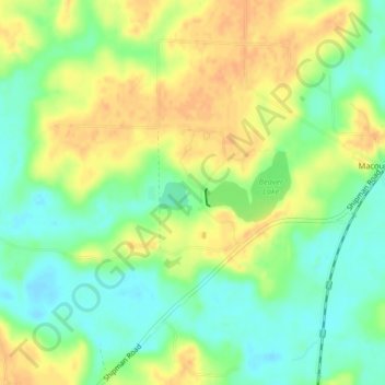 Mappa topografica Beaver Dam State Park, altitudine, rilievo