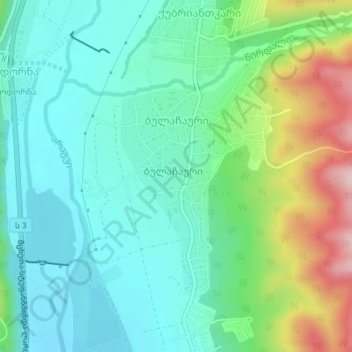 Mappa topografica Bulachauri, altitudine, rilievo