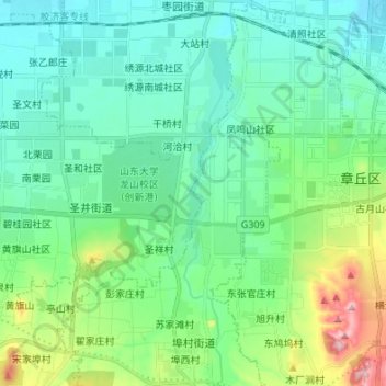 Mappa topografica 绣源河, altitudine, rilievo
