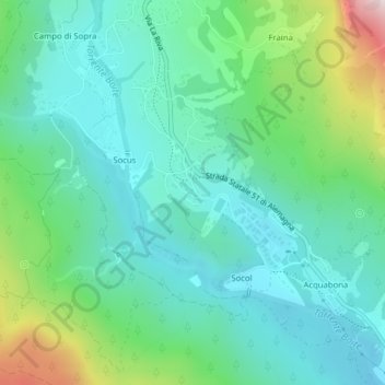 Mappa topografica Zuel di Sotto, altitudine, rilievo