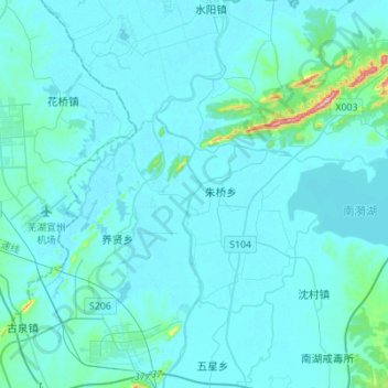 Mappa topografica 水阳江, altitudine, rilievo