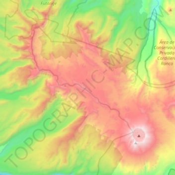 Mappa topografica Volcán Puyehue, altitudine, rilievo