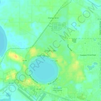 Mappa topografica Silver Lake, altitudine, rilievo