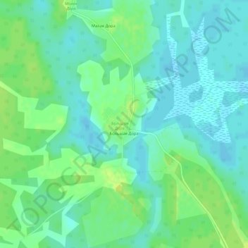 Mappa topografica Большая Дора, altitudine, rilievo