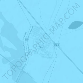 Mappa topografica Адык, altitudine, rilievo