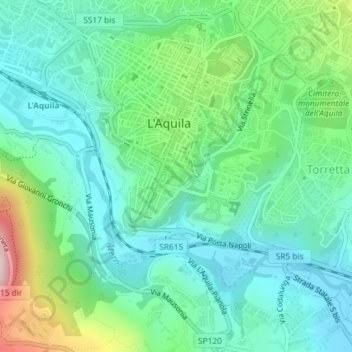 Mappa topografica Palazzo dell'Emiciclo, altitudine, rilievo