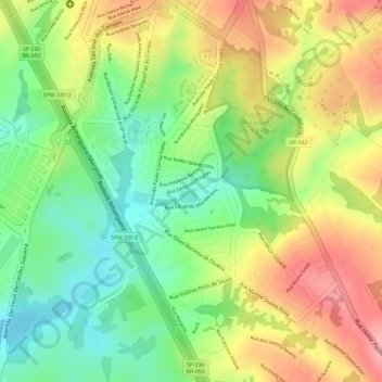 Mappa topografica Lago do Parque Jambeiro, altitudine, rilievo