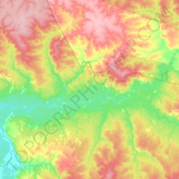 Mappa topografica Чус, altitudine, rilievo