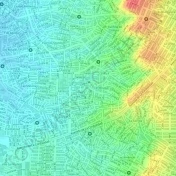 Mappa topografica Parque San Pio, altitudine, rilievo