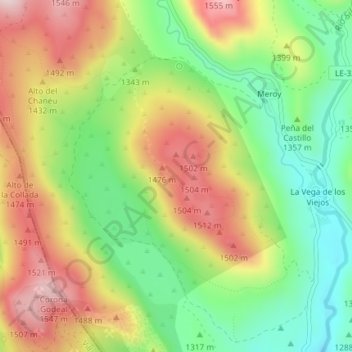 Mappa topografica Laguna de la Mata, altitudine, rilievo
