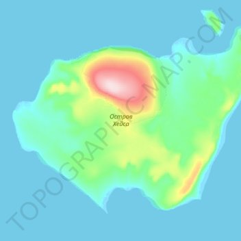 Mappa topografica Hayes Island, altitudine, rilievo
