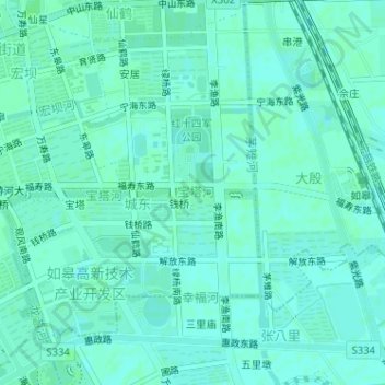 Mappa topografica 宝塔河, altitudine, rilievo