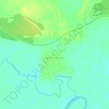 Mappa topografica Архангельское, altitudine, rilievo