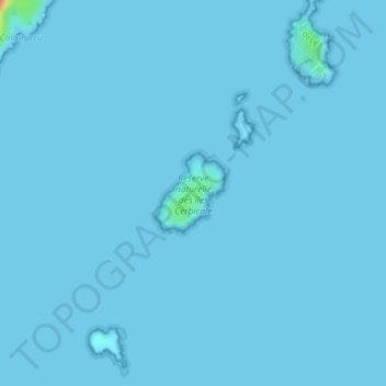 Mappa topografica Île Piana, altitudine, rilievo