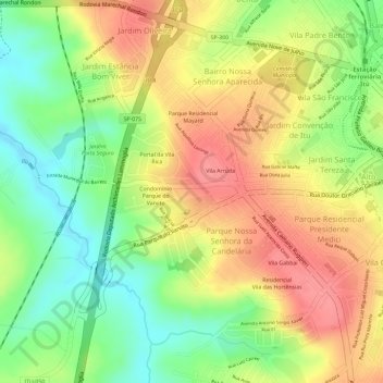 Mappa topografica Residencial Altos do Varvito, altitudine, rilievo