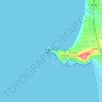 Mappa topografica Yaquina Head Light, altitudine, rilievo