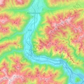Mappa topografica Val d’Ossola, altitudine, rilievo