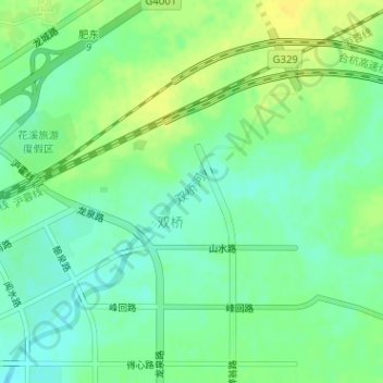 Mappa topografica 双桥河, altitudine, rilievo
