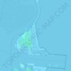 Mappa topografica Spiaggia di Caroman, altitudine, rilievo