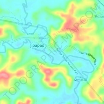 Mappa topografica Oras, altitudine, rilievo