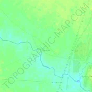 Mappa topografica Нестерова, altitudine, rilievo