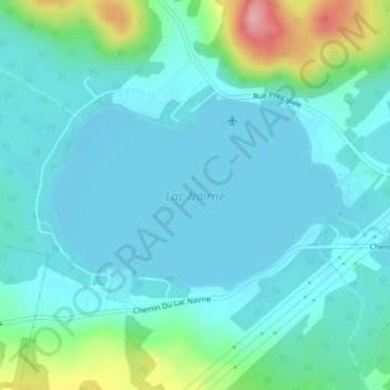 Mappa topografica Lac Nairne, altitudine, rilievo