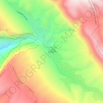 Mappa topografica Аймаки, altitudine, rilievo