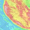 Mappa topografica Velebit, altitudine, rilievo
