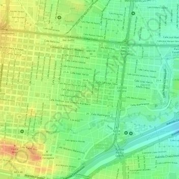 Mappa topografica Plaza de la Luz, altitudine, rilievo