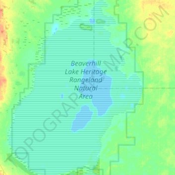 Mappa topografica Beaverhill Lake, altitudine, rilievo