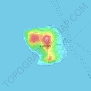 Mappa topografica Kınalıada, altitudine, rilievo