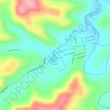 Mappa topografica Rio Piratininga, altitudine, rilievo