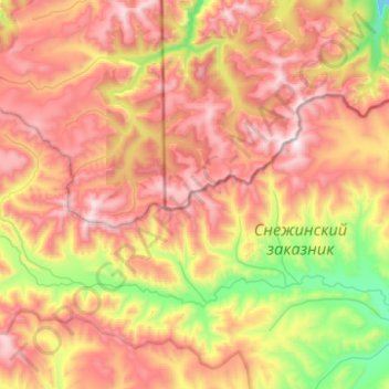 Mappa topografica хребет Хамар-Дабан, altitudine, rilievo