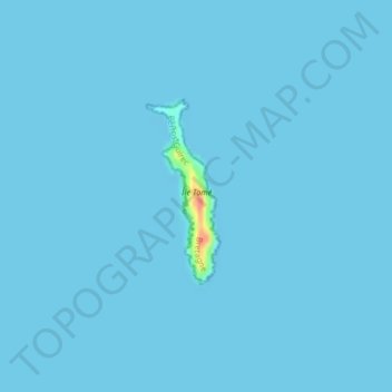 Mappa topografica Île Tomé, altitudine, rilievo