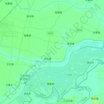 Mappa topografica 谷河, altitudine, rilievo