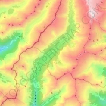 Mappa topografica Val di Daone, altitudine, rilievo