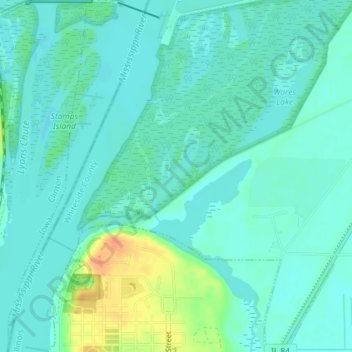 Mappa topografica Swedes Lake, altitudine, rilievo